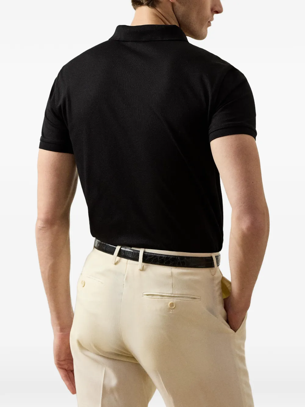 Ralph Lauren Purple Label Poloshirt met geborduurd logo Zwart