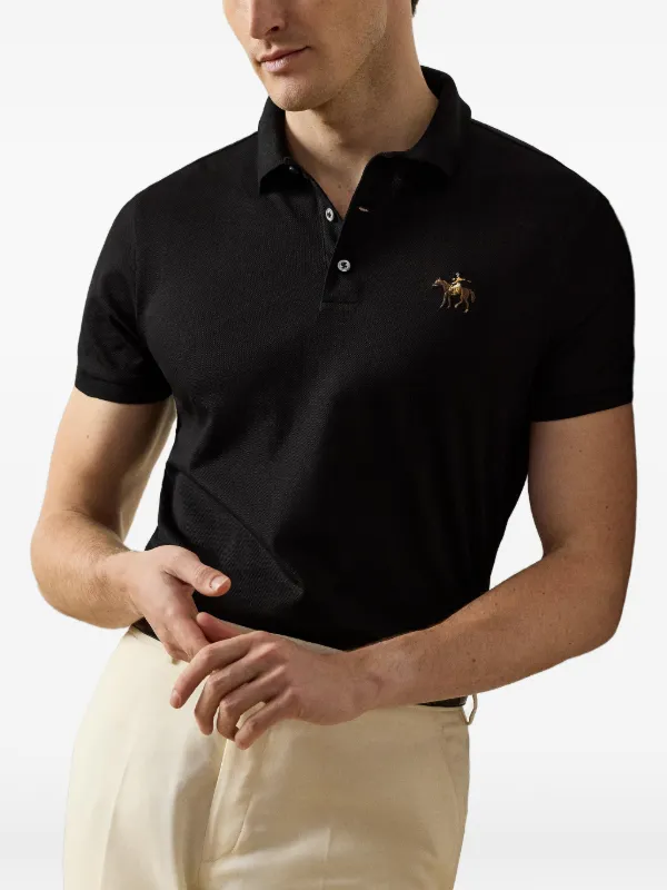 Ralph Lauren Purple Label logo-embroidered Polo Shirt | Black