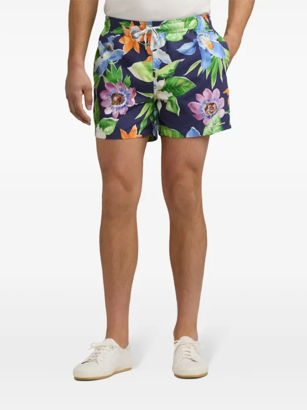 【【PURPLE LABEL】RALPH LAUREN スイムトランクス 水着 花柄 Ralph Lauren PURPLE LABEL Floral Swimming Trunks Sde