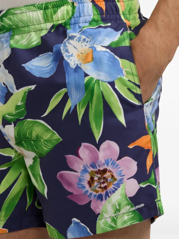 【【PURPLE LABEL】RALPH LAUREN スイムトランクス 水着 花柄 Ralph Lauren Purple Label フローラル トランクス水着 | ブルー
