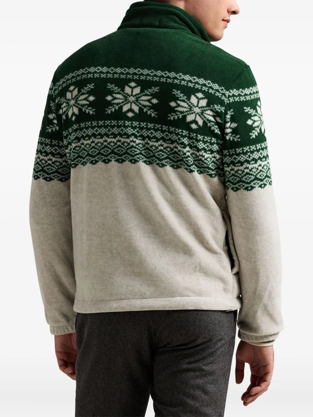 Polo Ralph Lauren Snowflake fleece trui met halve rits Groen