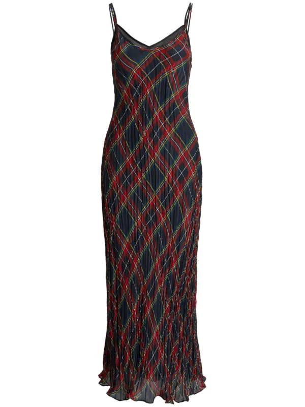 Ralph lauren plaid maxi dress online