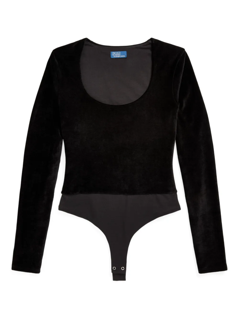 Polo Ralph Lauren Scoop-neck Long-sleeve Bodysuit In Black