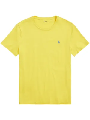 Polo Ralph Lauren embroidered-logo Cotton T-shirt | Yellow | FARFETCH