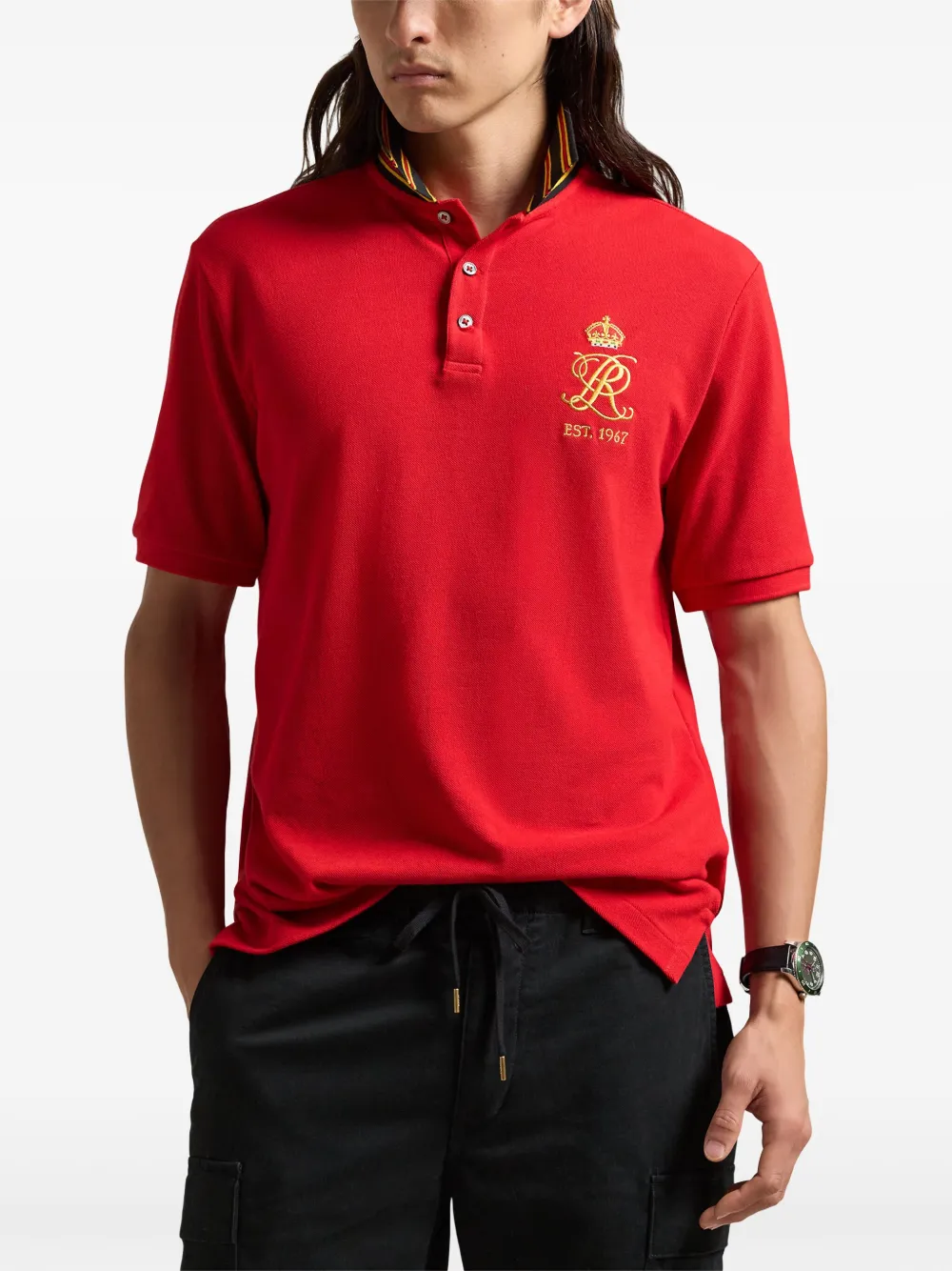 Polo Ralph Lauren Katoenen poloshirt met geborduurd logo Rood