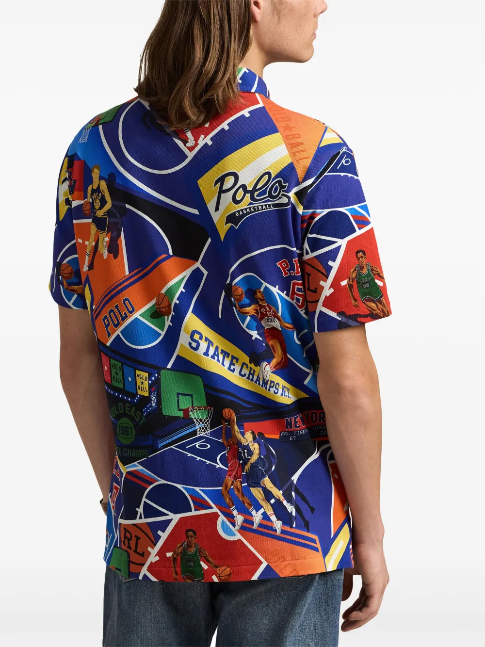 Polo Ralph Lauren Poloshirt met grafische print Blauw