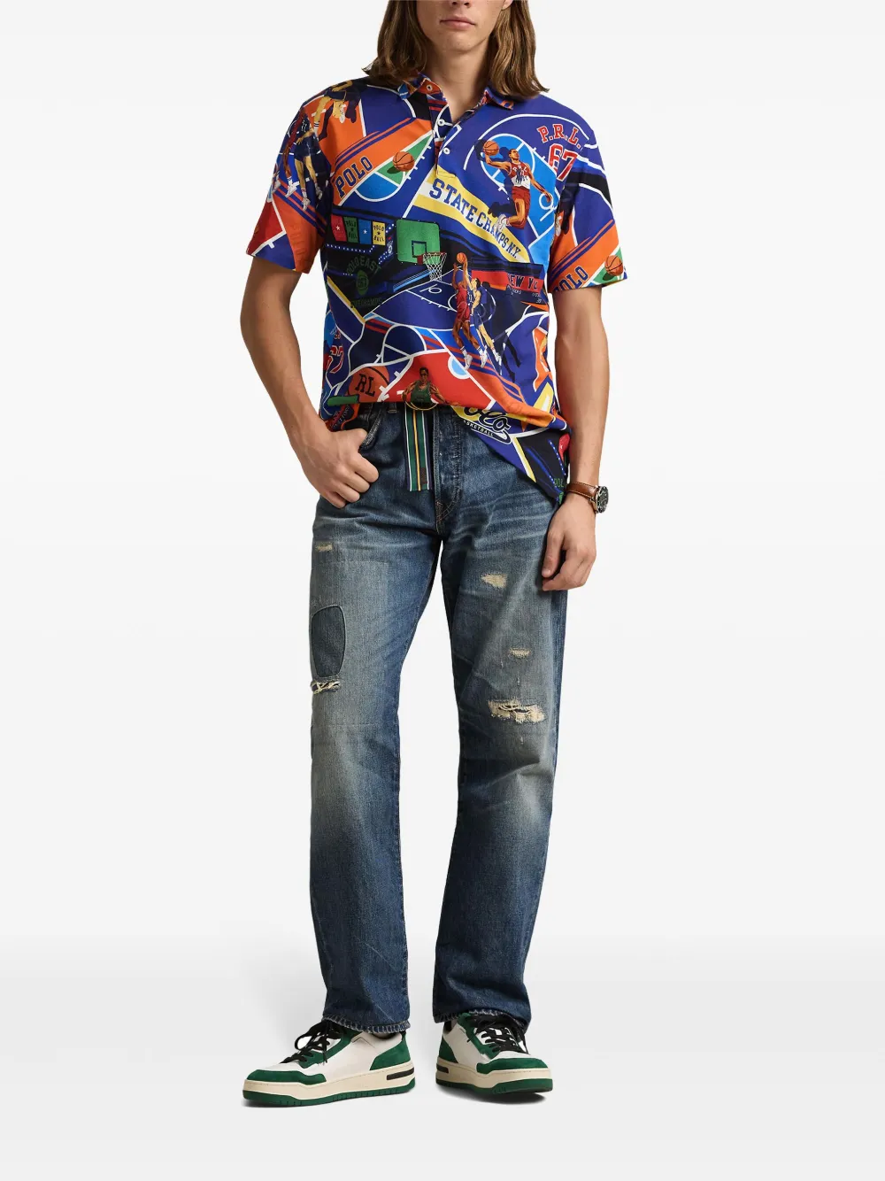 Polo Ralph Lauren Poloshirt met grafische print Blauw