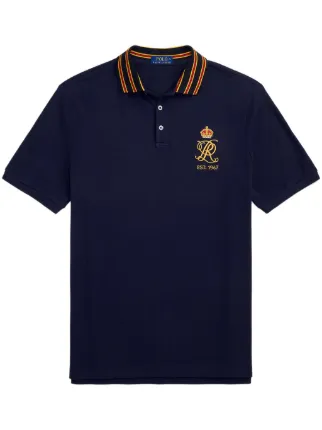 【送料&関税込】Polo Ralph Lauren Logo Embroidered Rib Trim Polo Ralph Lauren Mens Custom Slim Fit Big Pony Logo Polo
