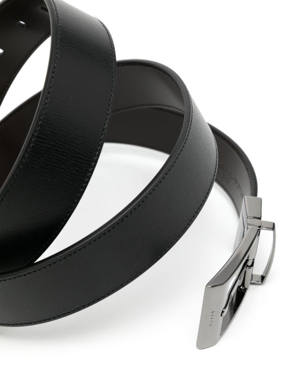 Shop Bally Leather Bucket Belt In Black