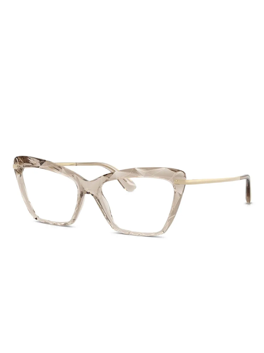 Dolce & Gabbana Eyewear DG5025 bril met cat-eye montuur en kristallen Bruin
