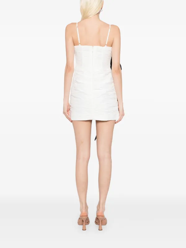 aje spiral ruffle mini dress halter Shirred Halter Neck Ruffle Mini Dress