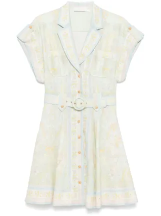 chinese dress ladies Zimmermann Acacia Mini Shirt Dress Mint Multi