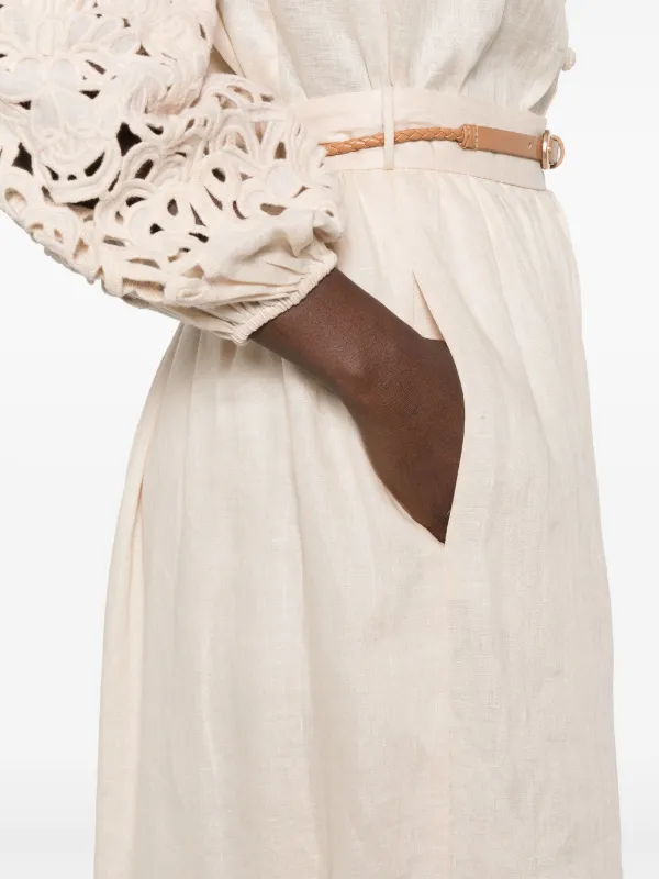 スカート Zimmermann Light Beige Wylie Midi Skirt ZIMMERMANN Wylie Midi Skirt | Neutrals | FARFETCH PL