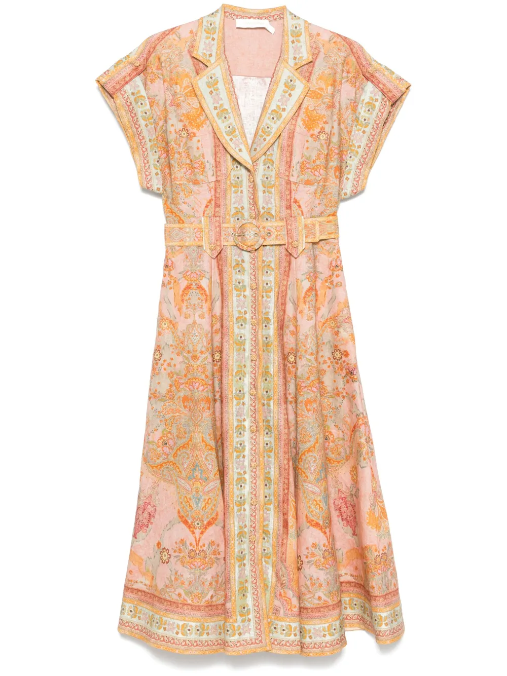 Shop Zimmermann Acacia Midi Dress In Orange