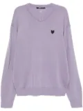 ZZERO BY SONGZIO panther hand rope V-neck sweater - Purple