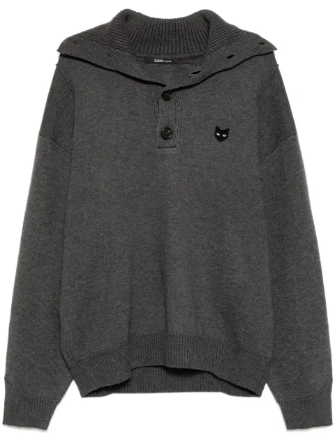 ZZERO BY SONGZIO panther hand rope high neck sweater