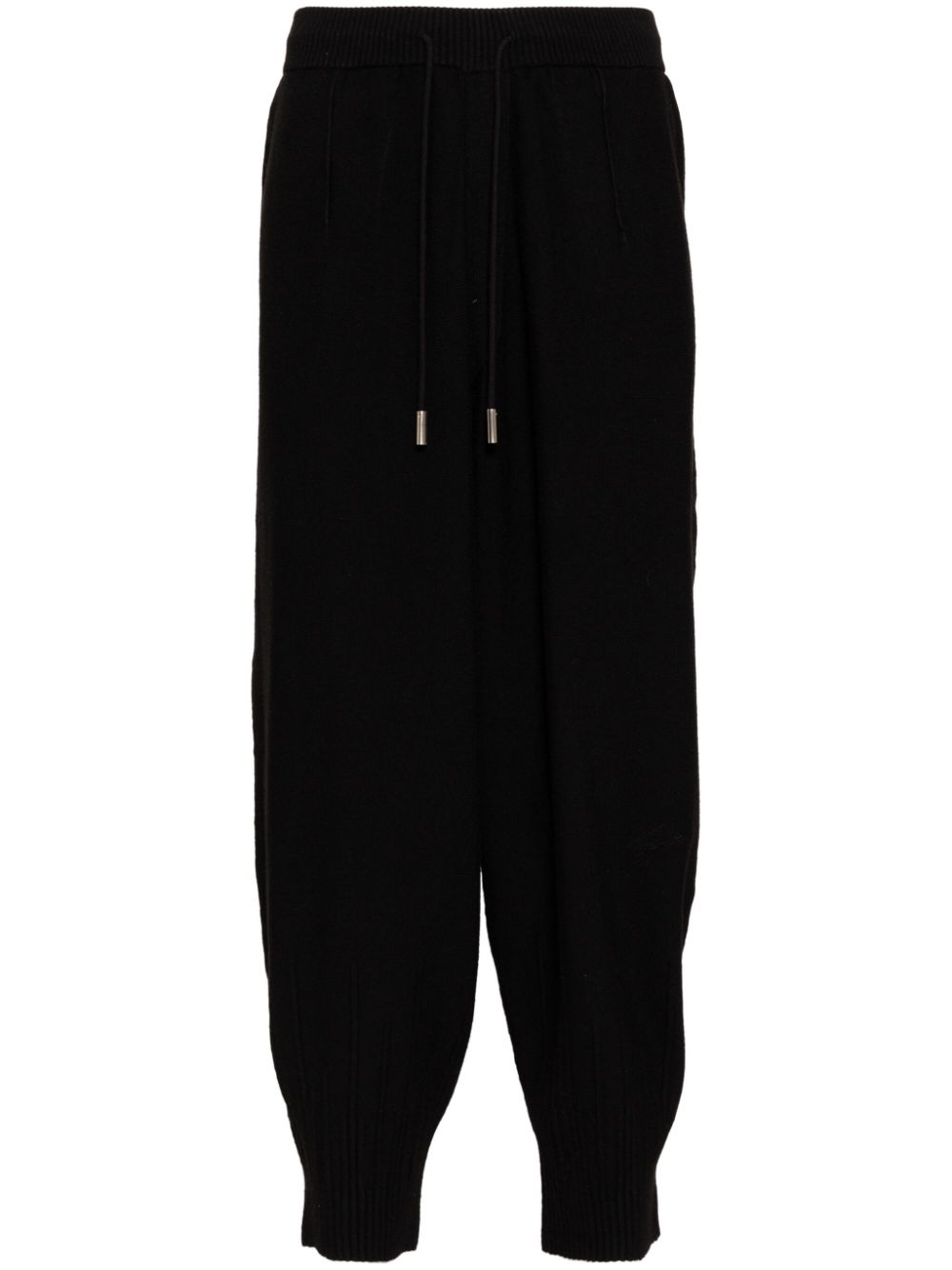 Songzio Underdart Knitted Tapered Trousers In Black