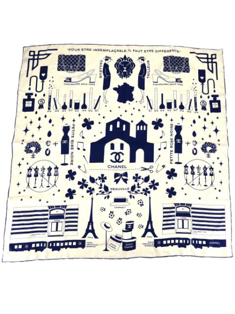 CHANEL 2010s icons print scarf Women