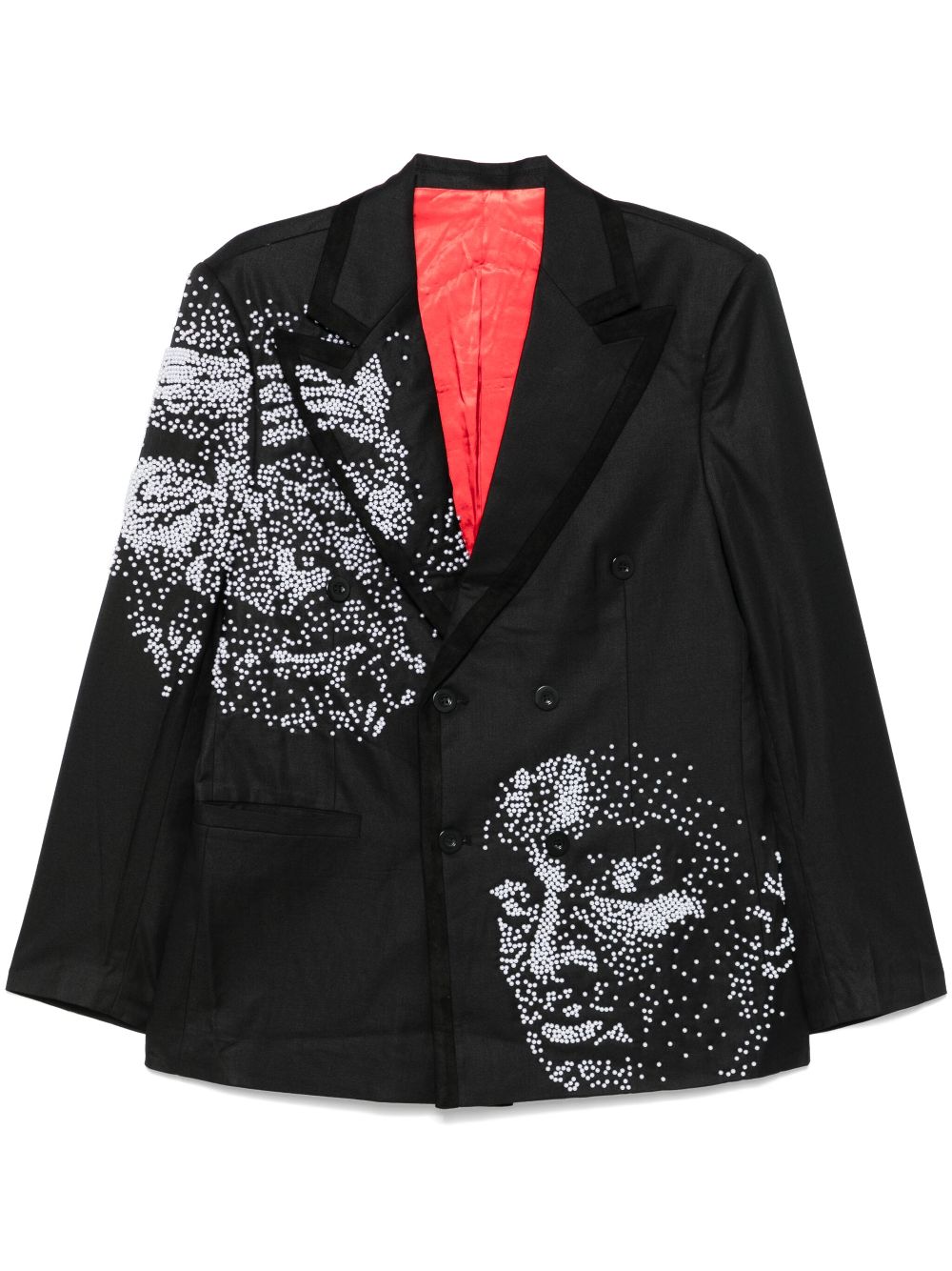 KidSuper beaded faces-motif blazer - Black