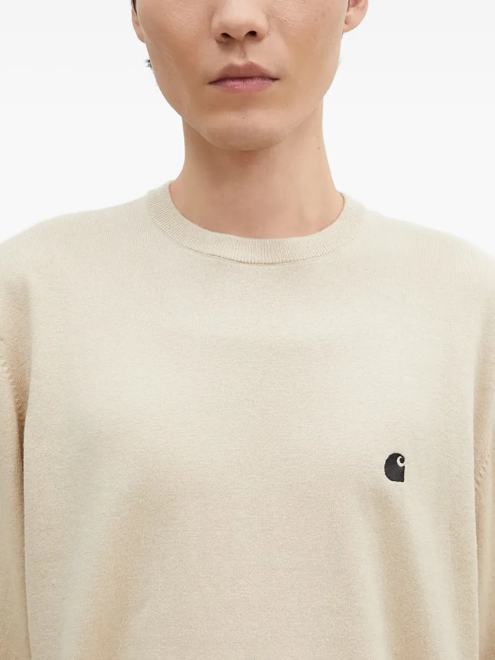 Carhartt Madison Logo Crew-neck Sweater In Neutral