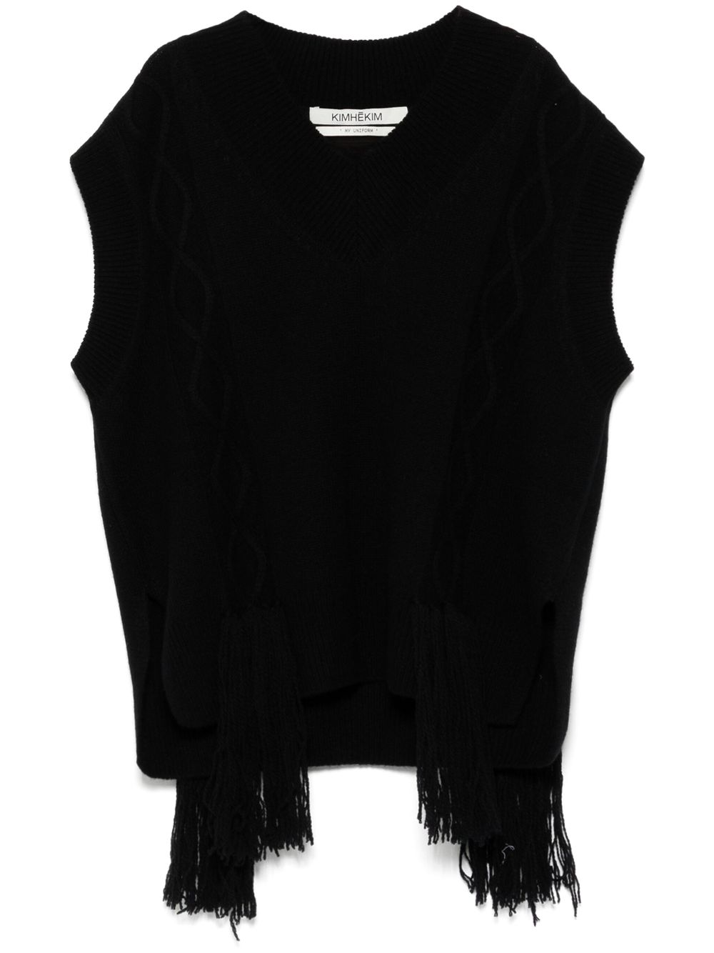 fringe detailing vest