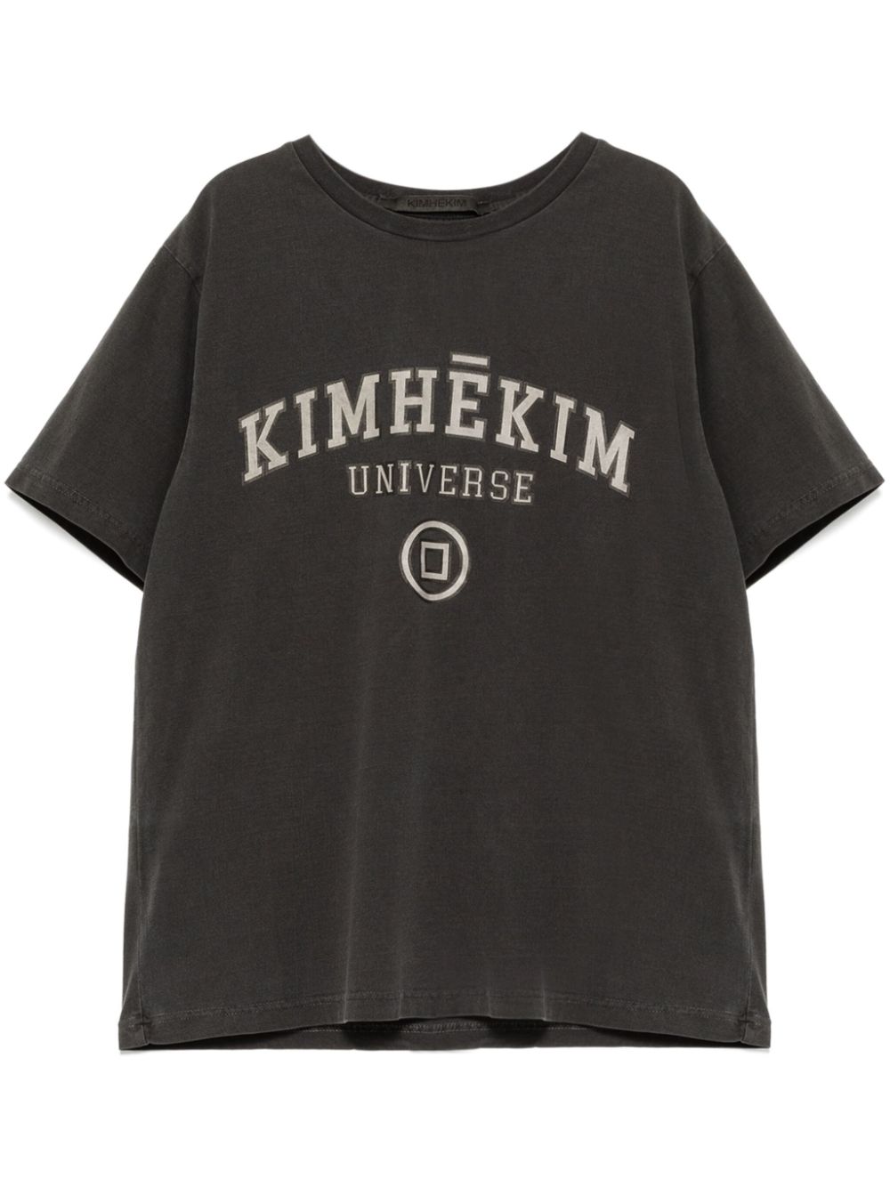 Shop Kimhēkim Logo Printed T-shirt In Grey