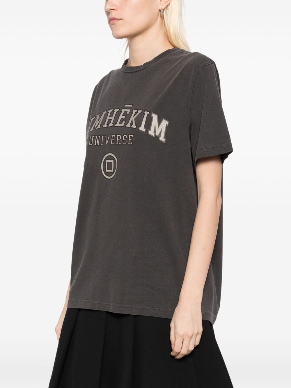 Shop Kimhēkim Logo Printed T-shirt In Grey