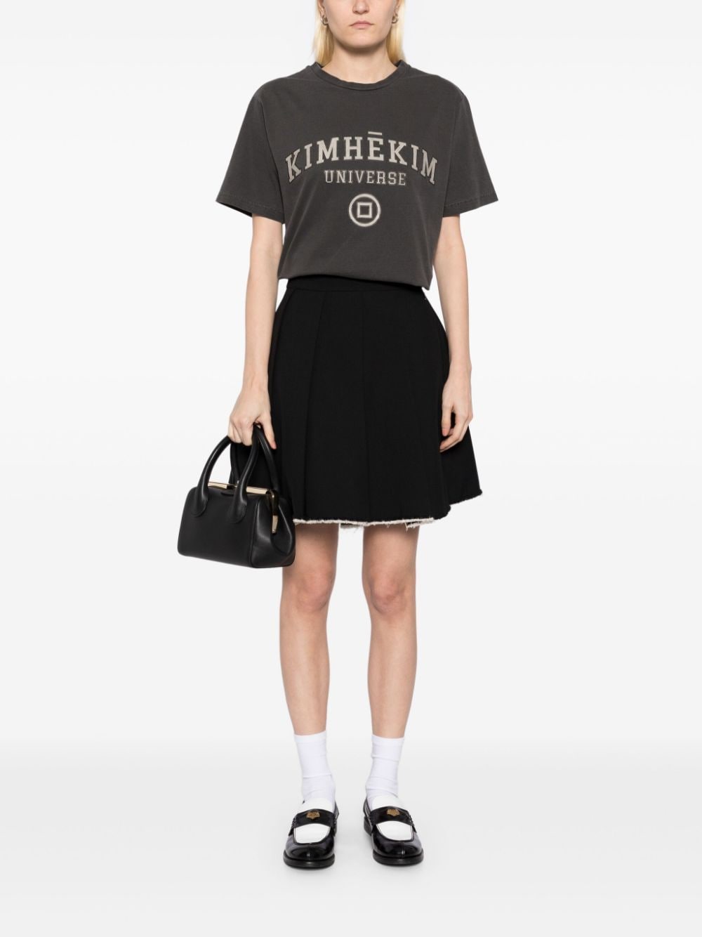 Shop Kimhēkim Logo Printed T-shirt In Grey