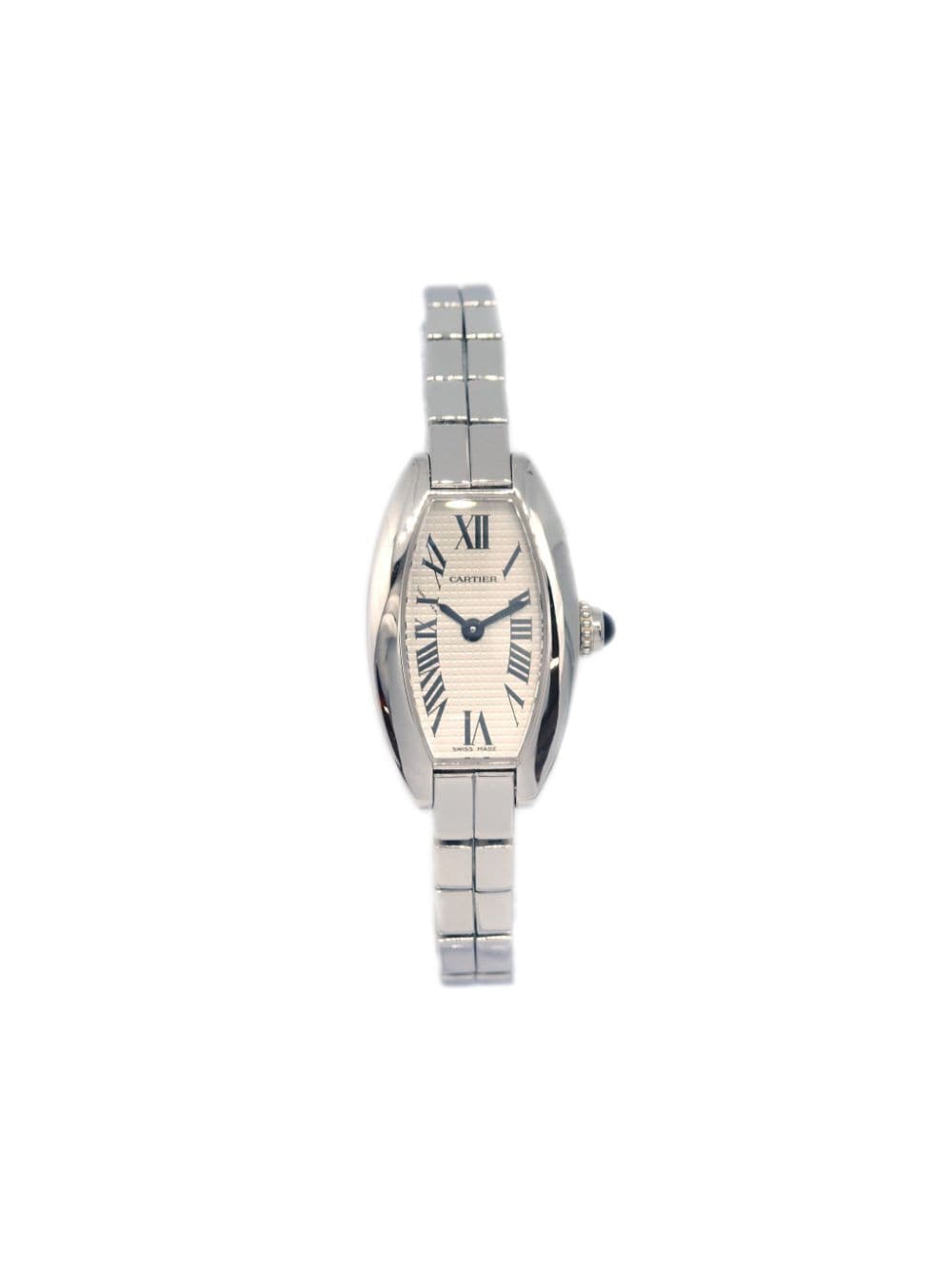 Pre-owned Cartier 2000  Mini Tonneau Lanières 15mm In Neutrals