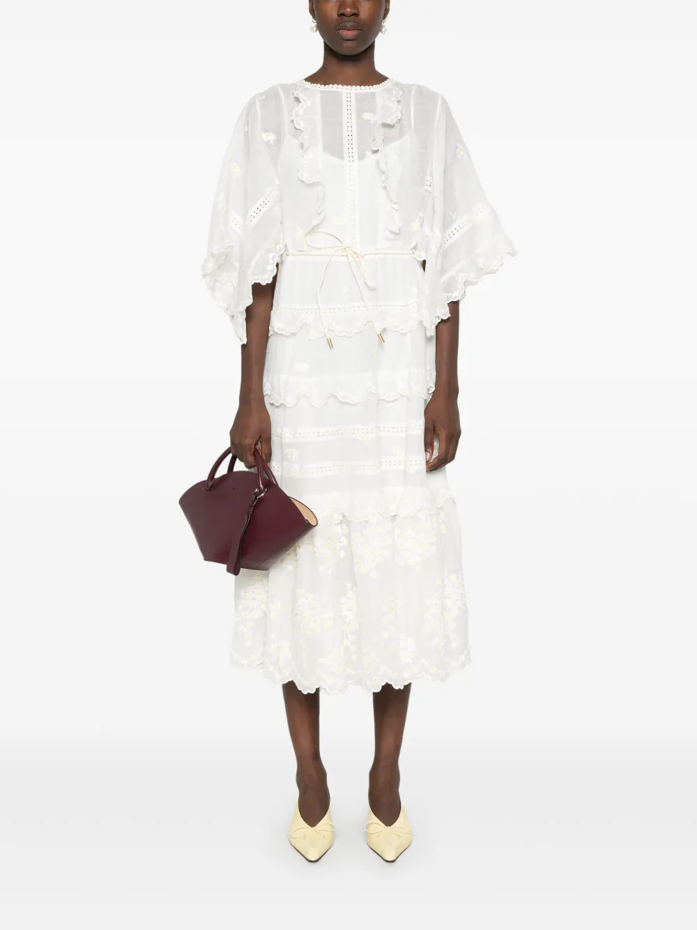 ZIMMERMANN Acacia midi-jurk - Wit