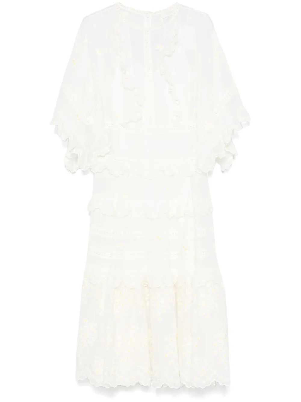 ZIMMERMANN Acacia midi-jurk Wit
