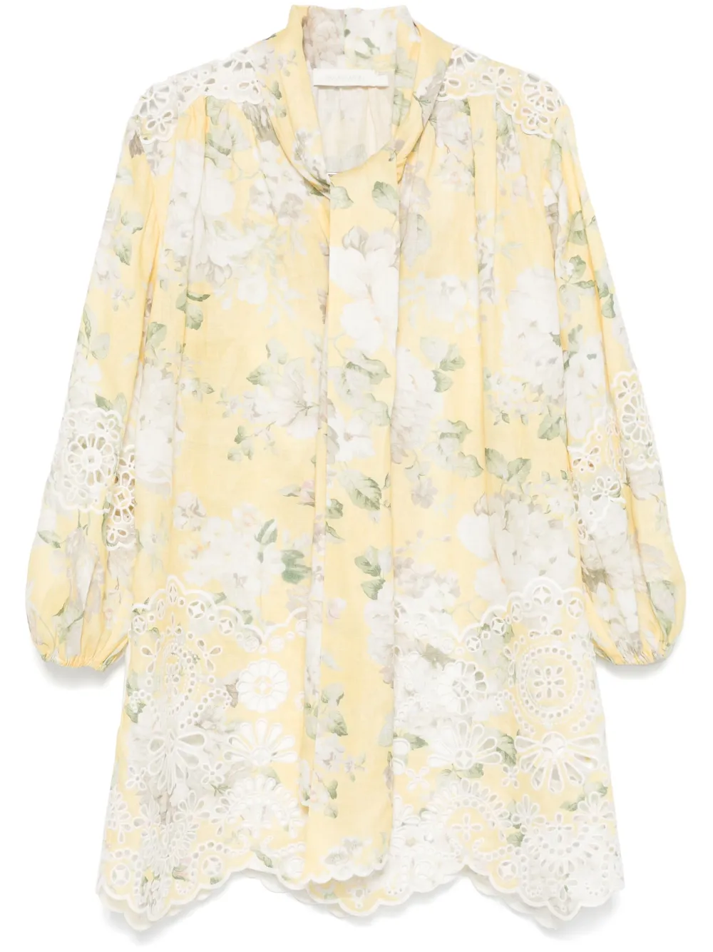 Shop Zimmermann Acacia Mini Dress In Yellow