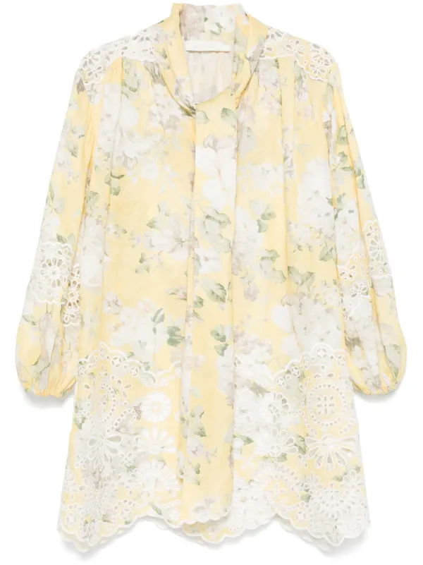 long sleeve mini dress Floral Cutout Long Sleeve Mini Dress main image 0