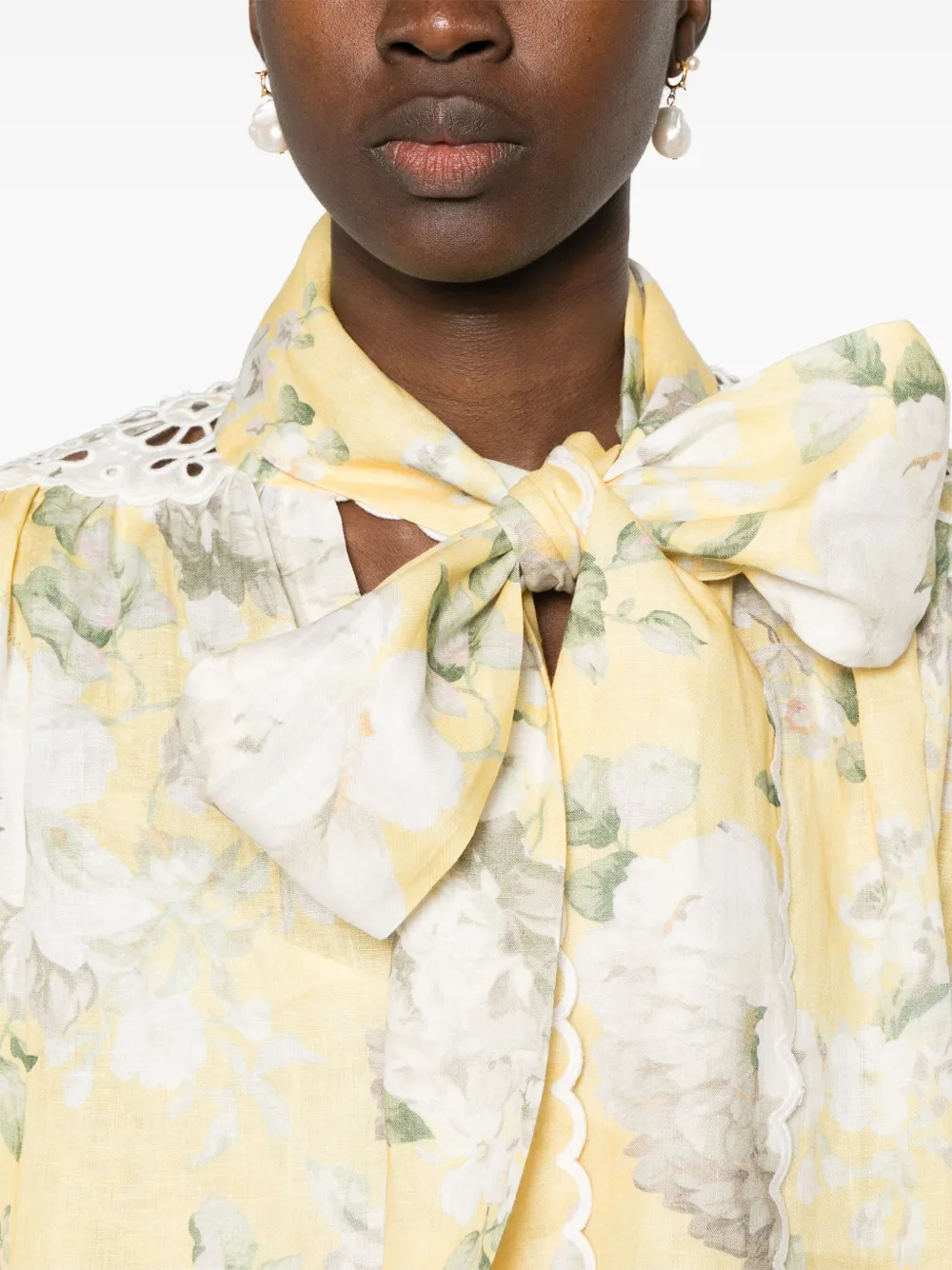 Shop Zimmermann Acacia Mini Dress In Yellow