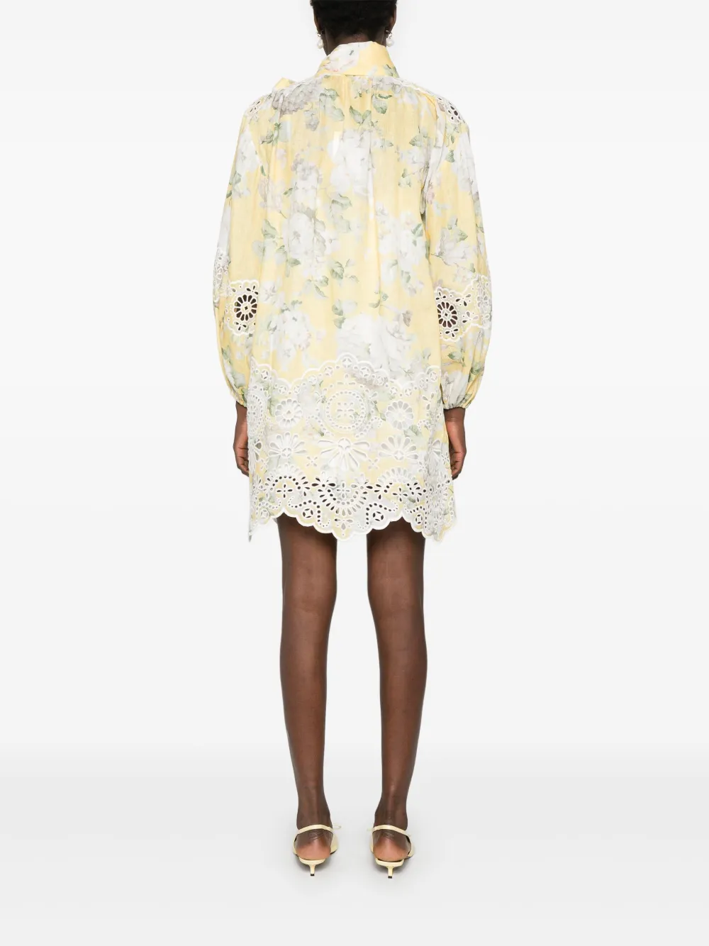 Shop Zimmermann Acacia Mini Dress In Yellow