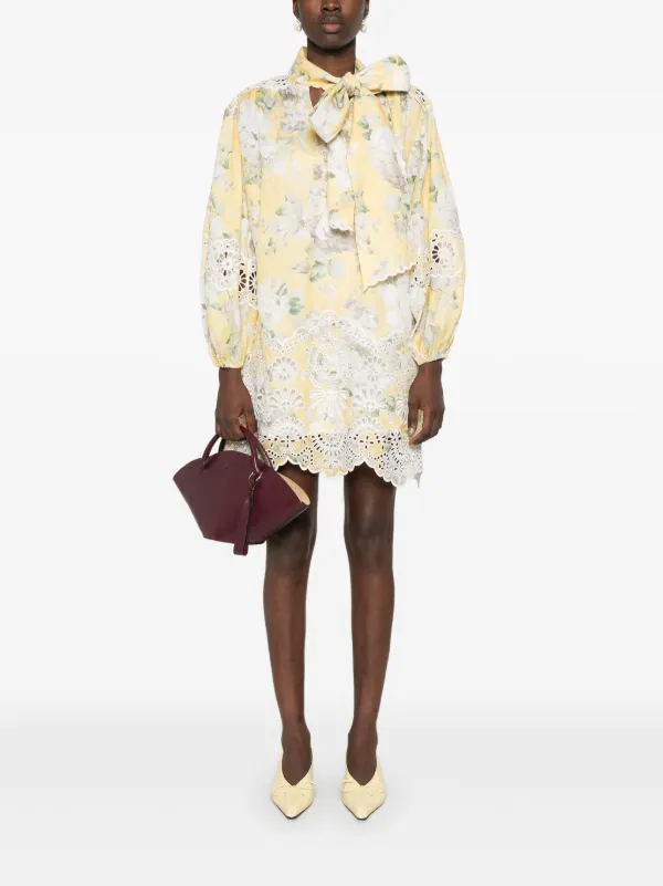 ZIMMERMANN Acacia Mini Dress | Yellow | FARFETCH