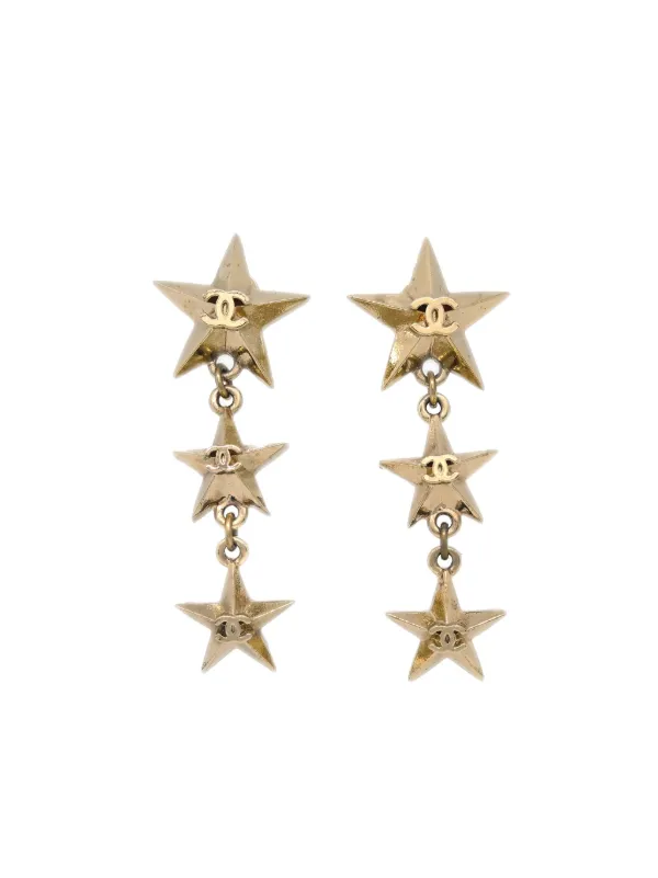 CHANEL Pre-Owned 2017 ココマーク スター ピアス | ゴールドトーン 