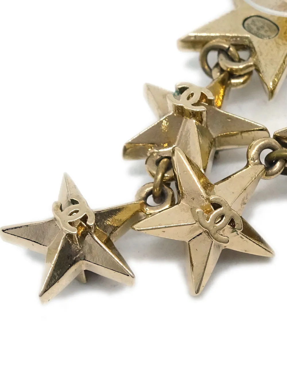 Pre-owned Chanel 2017 Cc Star Earrings In Gold
