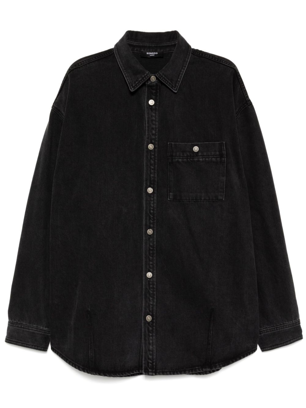 Songzio Paint Denim Shirt In Black