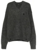 ZZERO BY SONGZIO love panther hand stitch mohair jumper - Grey