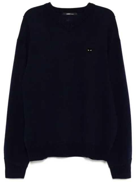 ZZERO BY SONGZIO panther hand rope V-neck sweater