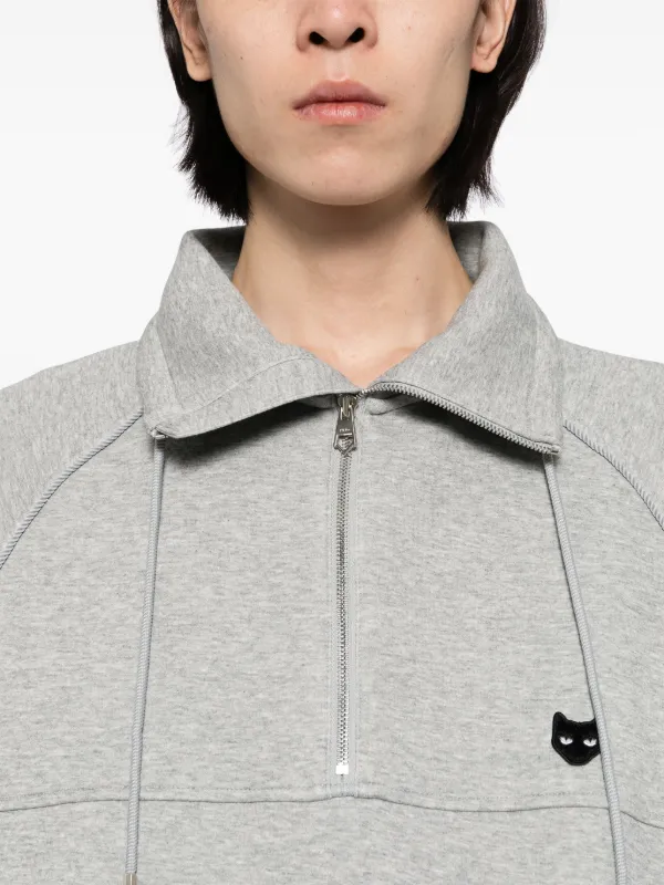ZZERO BY SONGZIO Assemblage Half Zip Up High Neck Sweatshirt