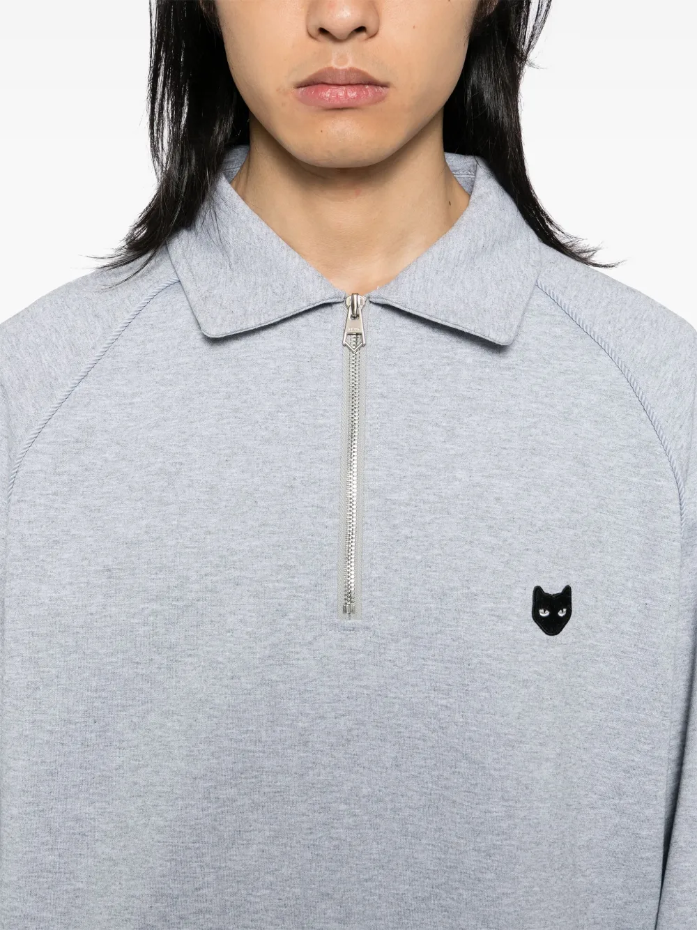 ZZERO BY SONGZIO Sweater met panter hand touw Grijs