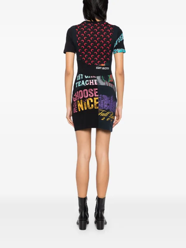 Marine Serre Graphic Mini Dress | Black | FARFETCH Marine Serre Graphic Mini Dress | Black | FARFETCH