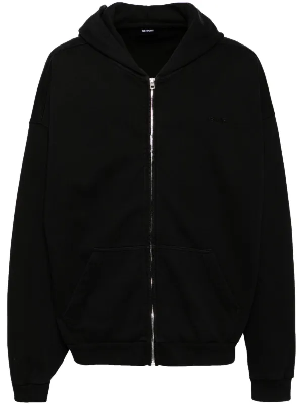 パーカー・フーディ We11done CHARCOAL MENS BOUCLE HOODIE ZIP-UP / CHA Gray Distressed Zip-up Hoodie by We11done on Sale