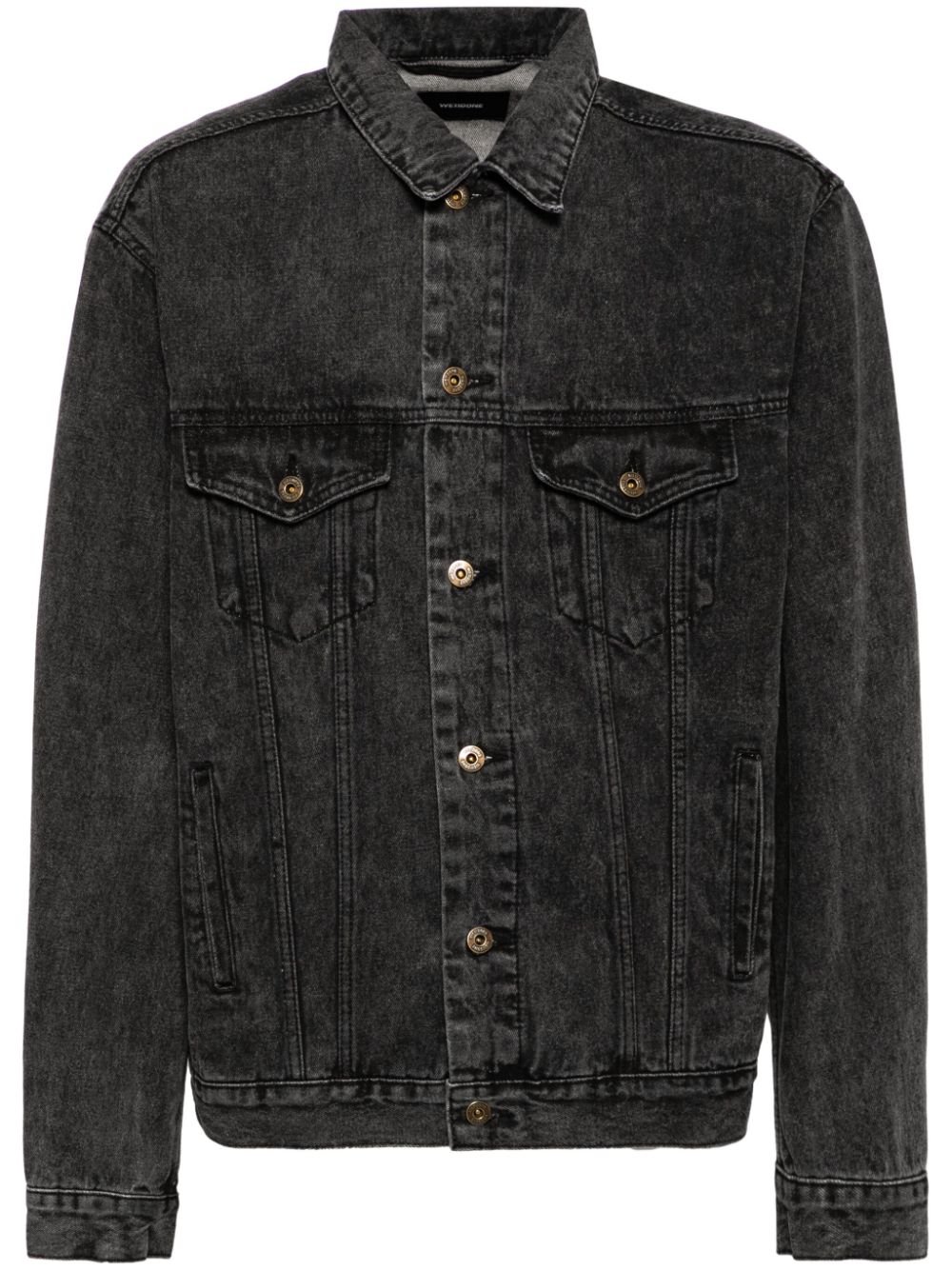 We11done Jeff Rhinestone denim jacket - Black