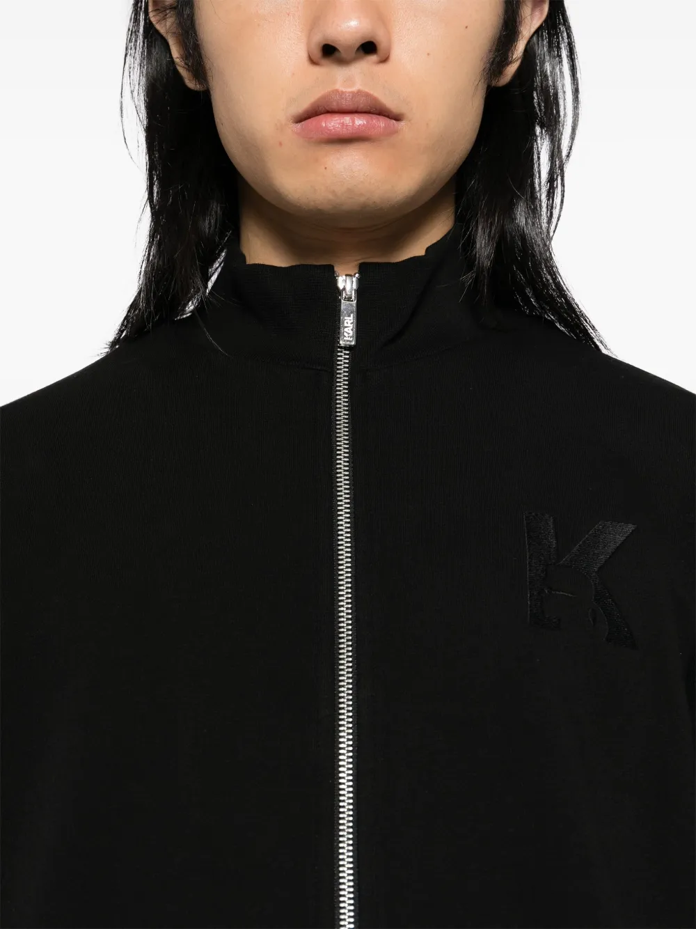Karl Lagerfeld Sweater met geborduurd logo Zwart