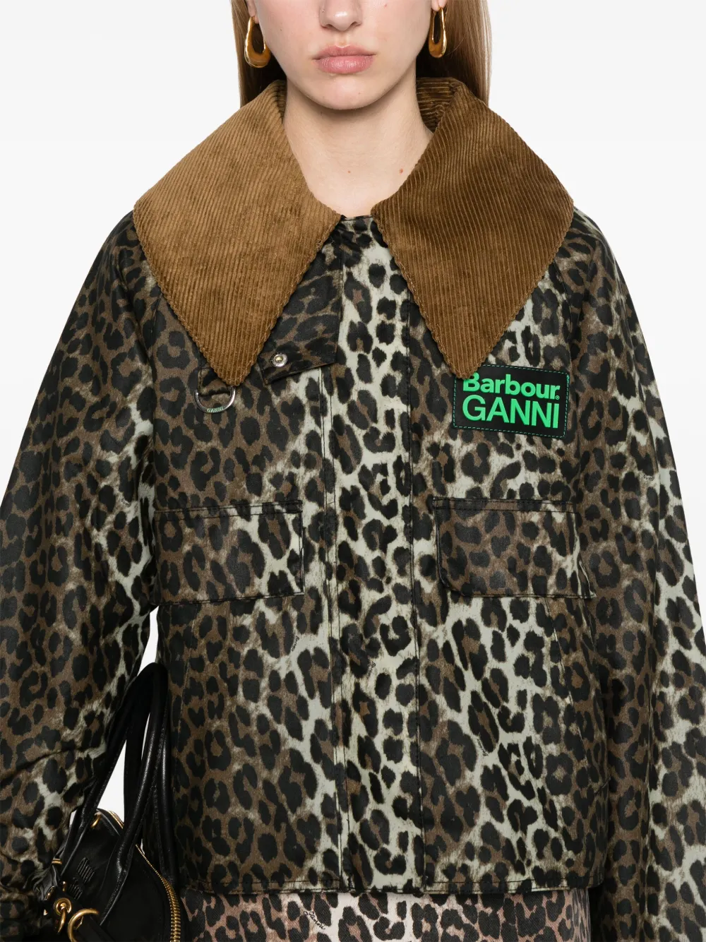 Barbour Gecoat jack met luipaardprint Bruin