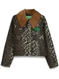 Barbour leopard-print wax-coated jacket - Brown