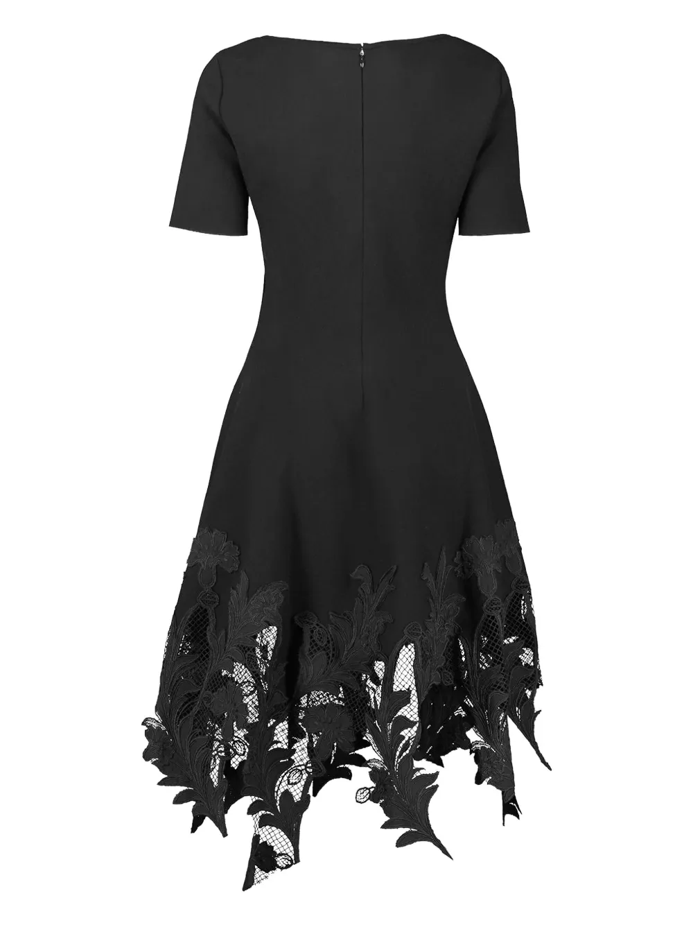Oscar de la Renta floral-lace dress Zwart